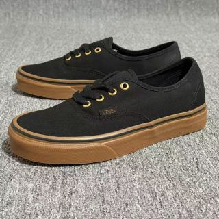 百亿补贴：VANS 新款生胶底女款黑色低帮休闲运动复古潮流帆布滑板鞋子