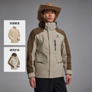 美特斯邦威 男女同款春季户外山系外套露营徒步拼接休闲夹克