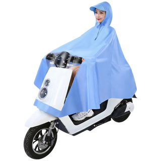 台铃 单人加大加厚牛津布双帽檐 蓝色 3XL 电动车雨披