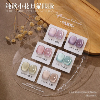云钻美甲秋冬新品纯欲小花旦猫眼绸缎网红显白百搭流行指甲光疗胶