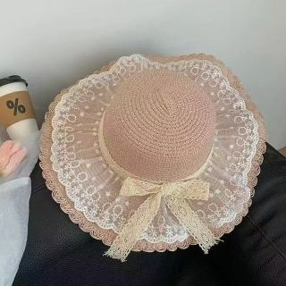 无品牌 遮阳帽女夏季户外海边沙滩防晒帽蕾丝边太阳帽洋气百搭出游帽子