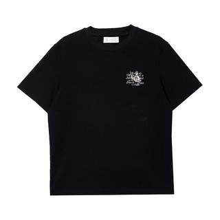 JACK&JONES 226201104E40 纯色短袖T恤 黑色 S(170) 男装