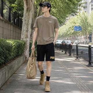 PUMA 夏季款圆领短袖男装上衣休闲跑步健身训练时尚潮流户外运动T恤