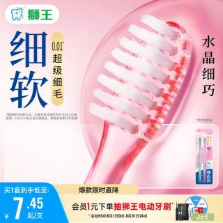 狮王 细齿洁晶彩软毛牙刷 2支