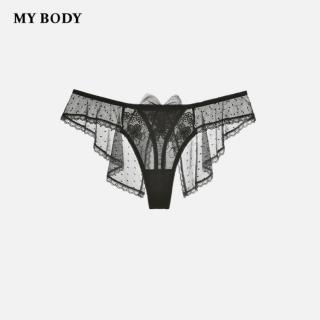 MY BODY 薄款内裤精致轻薄网纱蕾丝丁字裤
