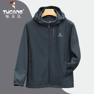 啄木鸟 啄木鳥春秋轻量化爸爸外套中老年休闲保暖加绒衣男士软壳上衣