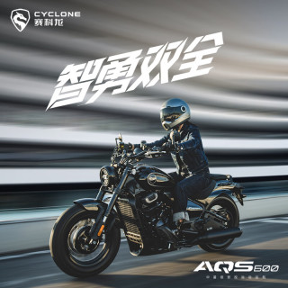 赛科龙 AQS600复古巡航自动挡摩托车机械美学机车 曙光白
