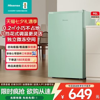 海信 95L立式冰柜家用小冰箱节能小型冰吧单门冷藏微冻租房宿舍