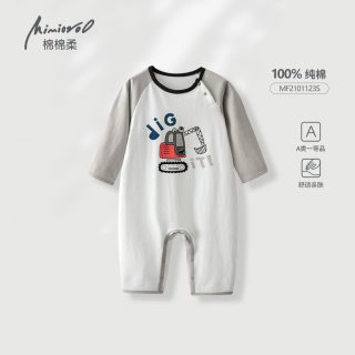 棉棉柔 儿童连体睡衣夏季薄款宝宝连体衣女孩空调服纯棉长袖男童睡袋秋装