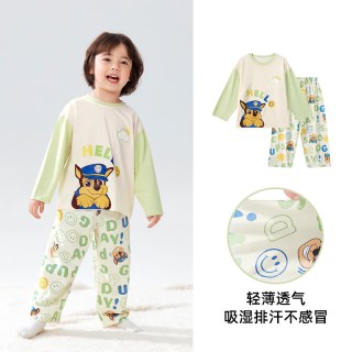 汪汪队立大功 汪汪队婴幼儿童睡衣男童夏季家居服宝宝A类抗菌吸湿排汗棉空调服长袖