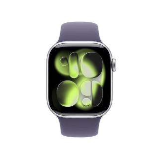 Apple Watch Series 11 智能手表 GPS+蜂窝版 42mm 银色铝金属表壳 雾紫色运动型表带 S/M