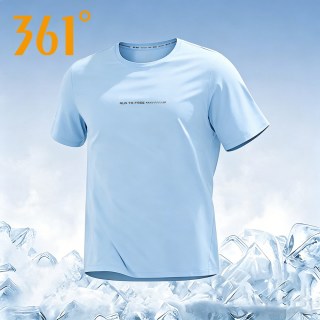 361° 361度冰丝速干短袖男款夏季新款休闲运动半袖纯色T恤跑步运动上衣