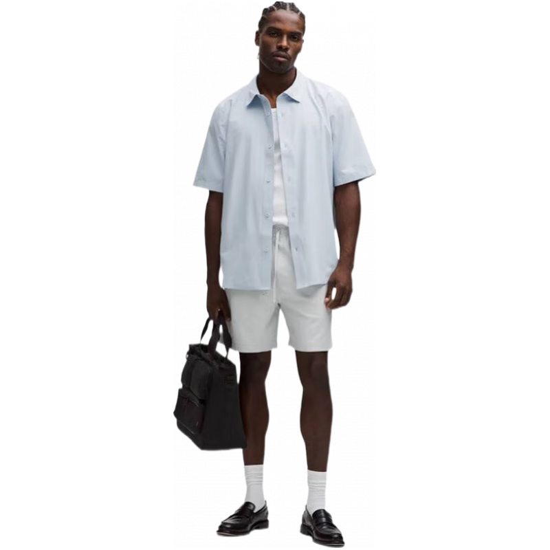 lululemon LuluLinen 男士松紧腰短裤 LM7BLRS 蒸汽灰 XS