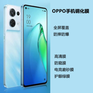 膜力豹适用于OPPO钢化膜真我护眼绿光5防偷窥reno8手机保护膜磨砂