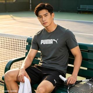 PUMA 男子夏季透气速干运动短袖T恤