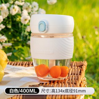 LOCK&LOCK LJ-LLG968组合 玻璃吸管杯 400ml 月夜白