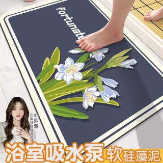 斯美儿 浴室地垫硅藻泥卫生间吸水防滑脚垫淋浴间速干门垫厕所门垫