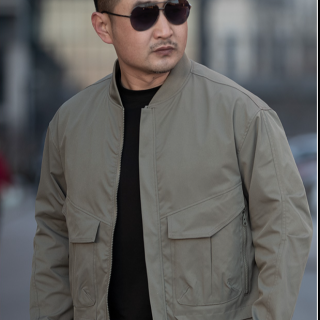 昂垦 春季新款薄款夹克男装工装轻奢MA-1休闲棒球服大码百搭外套