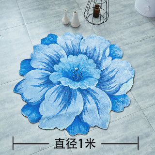 花朵田园风中式地毯莲花地垫异形卧室床边毯衣帽间地垫茶几垫门垫