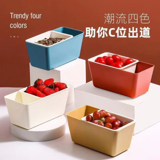 懒人沥水果盘嗑瓜子零食盘收纳盒水果篮化妆品盒