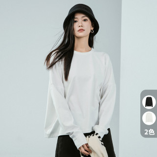 美洋 A美洋MEIYANG白云保暖长袖T恤潮流爽棉螺纹长袖磨毛万能白色内搭