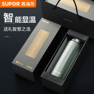 苏泊尔 保温杯316L不锈钢陶瓷覆层茶杯水杯大容量商务车载泡茶水杯男女士