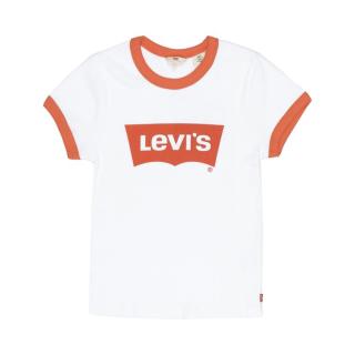 Levi's 女士白色拼色休闲针织短袖T恤