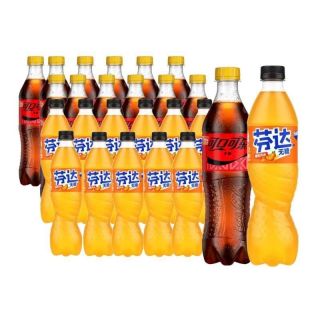 百亿补贴：可口可乐 碳酸饮料零度可乐无糖芬达混合塑料瓶500mI*24汽水整箱