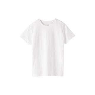 MUJI 無印良品 天竺织圆领短袖T恤 白色 S(155/80A)