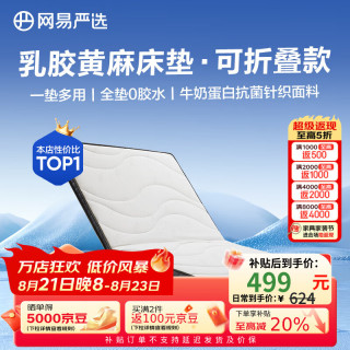 网易严选 天然乳胶黄麻椰棕床垫 0胶水学生老人护脊养腰硬质薄垫子抗菌防螨 90*190*6cm