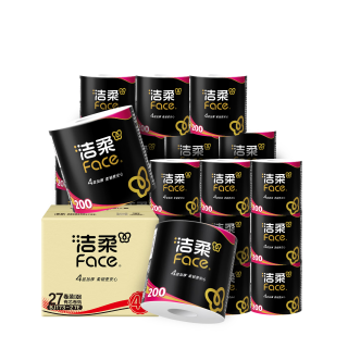 洁柔 黑Face系列 有芯卷纸 4层*200g*27卷