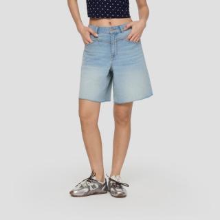 Gap 女装2026夏季款复古水洗毛边裤脚牛仔短裤时尚休闲裤892741
