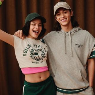 Gap 男女装春夏季款印花logo无袖针织连帽卫衣宽松轻薄727967