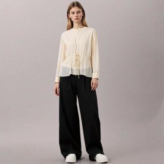 Massimo Dutti 女式微透视简约舒适圆领雪纺衫衬衫