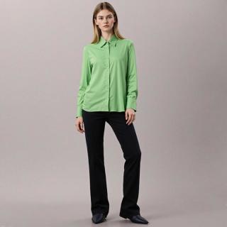 限尺码：Massimo Dutti 女式时尚高级复古风纯色光泽感柔顺丝滑翻领长袖衬衫