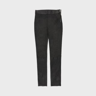限尺码：Massimo Dutti 女式摩登欧美风侧拉链紧身弹力小脚长裤皮裤