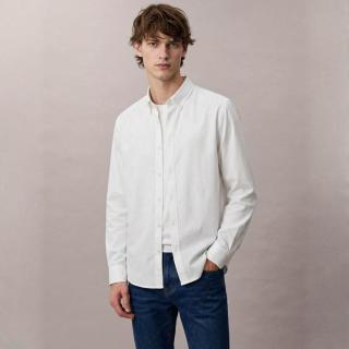 Massimo Dutti 男式时尚潮流日常纯色简约百搭休闲纯棉长袖衬衫