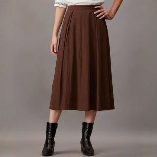 Massimo Dutti 褶皱A字半身裙高腰显瘦复古文艺风