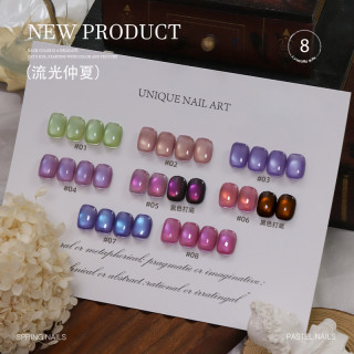 欧琳汀美甲流光仲夏猫眼甲油胶网红同款超闪显白流行色指甲光疗胶