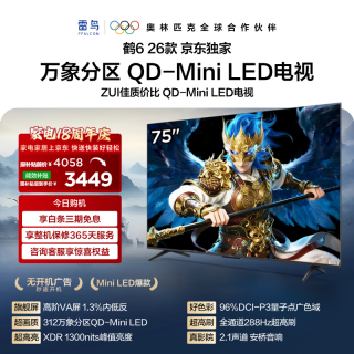 雷鸟 鹤6 26款系列 75R69A 液晶电视 75英寸 4K