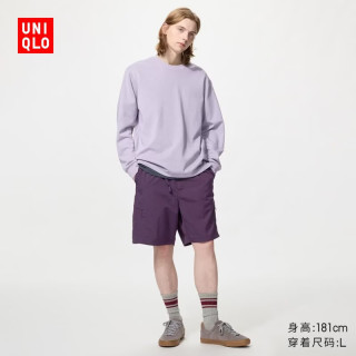 优衣库 482937 尼龙工装短裤 灰紫色 XS