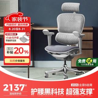 Ergonor 保友Ergonor 电脑椅 联友人体工学椅 基尼迪亚办公网椅黑色
