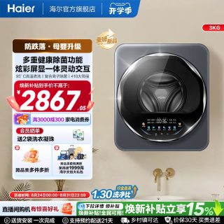 海尔 懒人母婴级壁挂小型3KG婴儿童内衣洗烘一体洗衣机68D