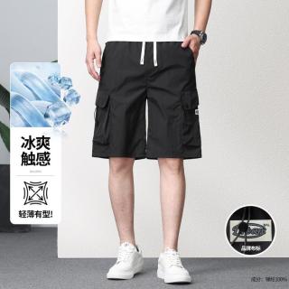 班尼路 男士夏季短裤工装潮流五分裤简约个性休闲百搭松紧腰带薄款男短裤