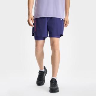 FILA 男装运动休闲裤男士健身简约舒适基础透气户外日常梭织五分裤