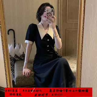 FOURDATRY 2025新款法式连衣裙女复古感赫本风温柔气质修
