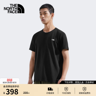 北面 速干T恤男户外休闲运动短袖|8EXV JK3/黑色 2XL