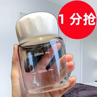 迷你小水杯胖胖杯带盖 便携可爱耐高温玻璃水杯 牛奶豆浆杯小杯子