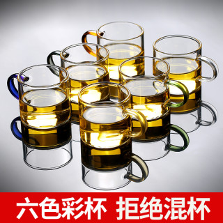 泡茶双层爆款透明喝水杯家用耐热杯品茗杯功夫喝茶杯高硼硅玻璃杯