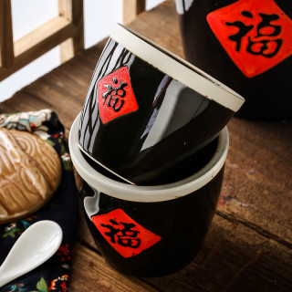 复古茶杯福水杯随手杯家用中式创意陶瓷杯加厚茶杯